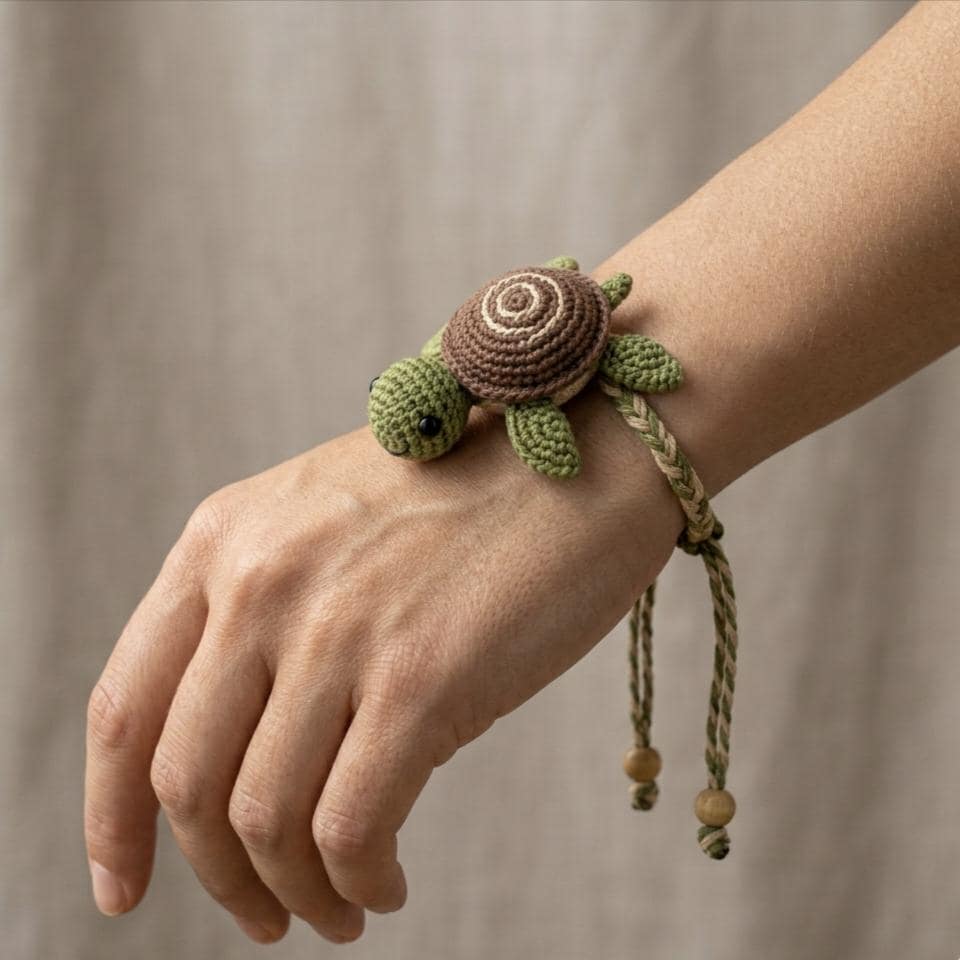 Crochet Turtle Bracelet