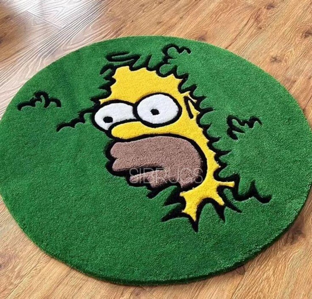 Homer Inspired Tufted Rug, Funny Cartoon Character, Kids Room Decor - Etsy