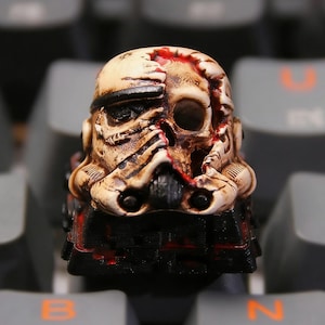 Dark Skull Warrior Keycap Resin Artisan Keycap Handcrafted Mechanical Keyboard ESC Key MX Compatible Gothic Style