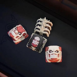 Hand-Painted Titan Skull Artisan Keycap Set Handmade Resin Custom Mechanical Keyboard Key Horror Anatomy Style Keycaps