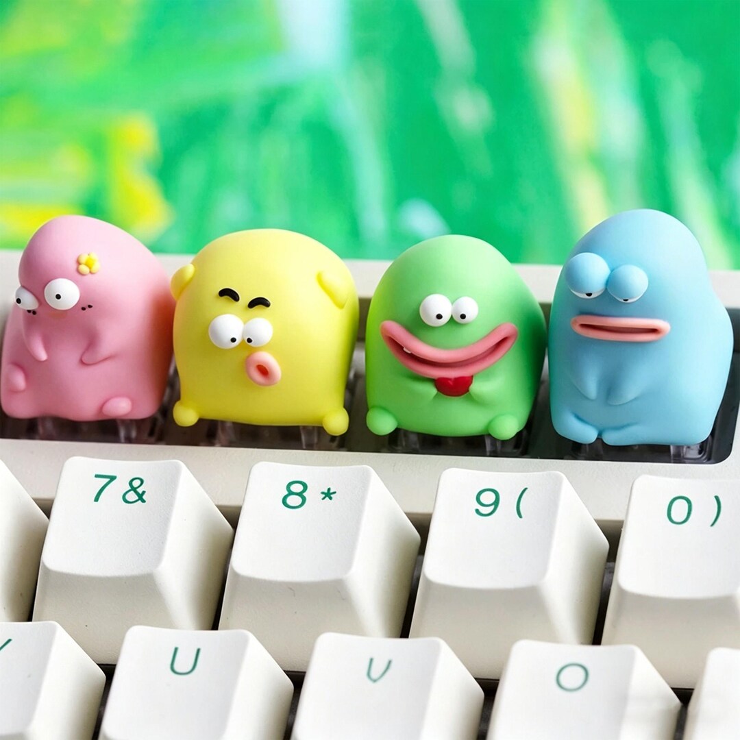 Cute Weird Artisan Keycap Colorful Blob Character Custom Resin Keycap ...