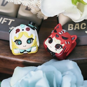 Cute Fairy Tale Style Character Keycap Handmade Resin Artisan Keycap Backlit Mechanical Keyboard ESC Key MX Compatible