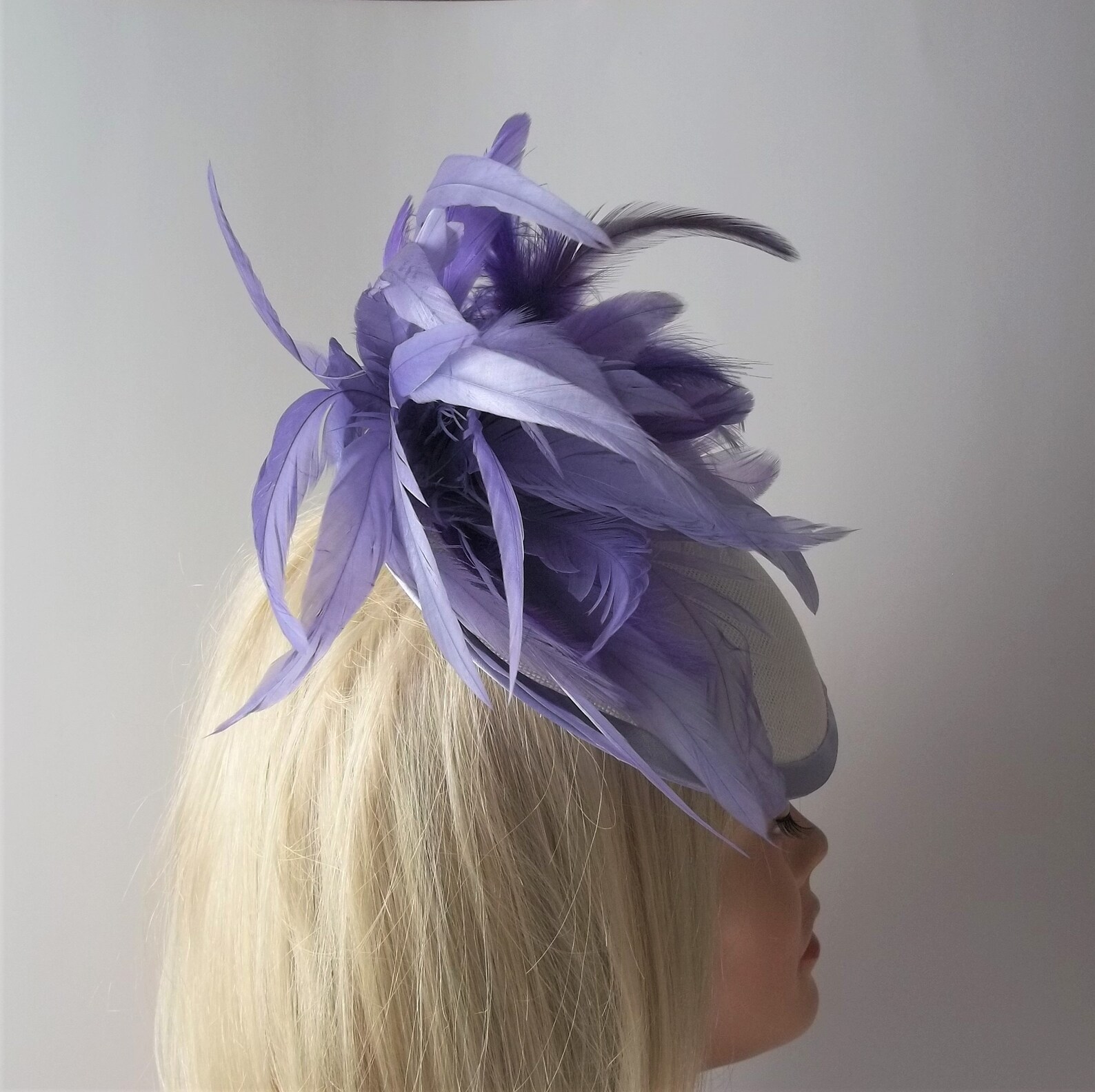 Lavender Fascinator Hat White and LavenderHat Etsy