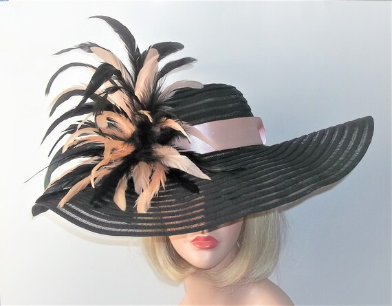 Ladies Black Hat Kentucky Derby Hat 