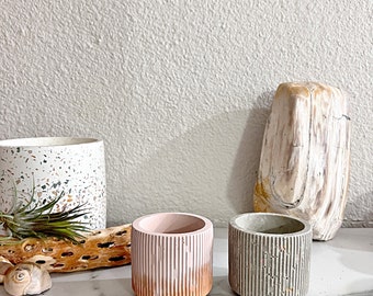 Mini pot de plantes coloré en béton coulé à la main, couleur personnalisée architecturale moderne et minimaliste