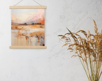 Mojave Desert Landscape Print Original Painting Wooden Hanger  FREE SHIPPING