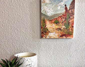 EN ATTENTE N’achetez pas Mesa Hoodoo Desert Peinture acrylique originale Paysage 8x10