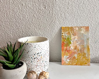 EN ATTENTE Ne pas acheter abstrait Slow Loving Vibrant Natural Tones Original Acrylique et Gouache Mini Painting Board 5x7