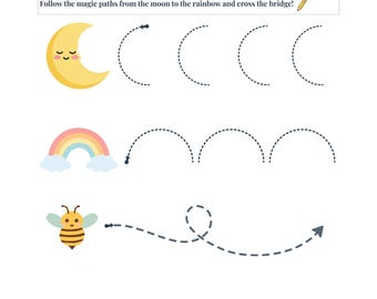 Curved Lines Tracing Worksheets | Pre-Writing Skills Activity (Digital Download)