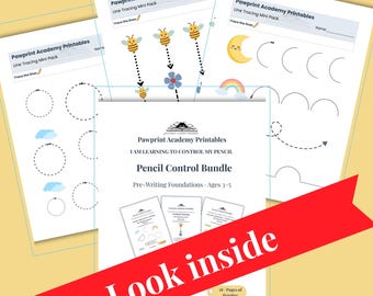 Pencil Control Bundle for Preschool - 18+ Pages Fine Motor Skills Tracing Worksheets - Digital Download