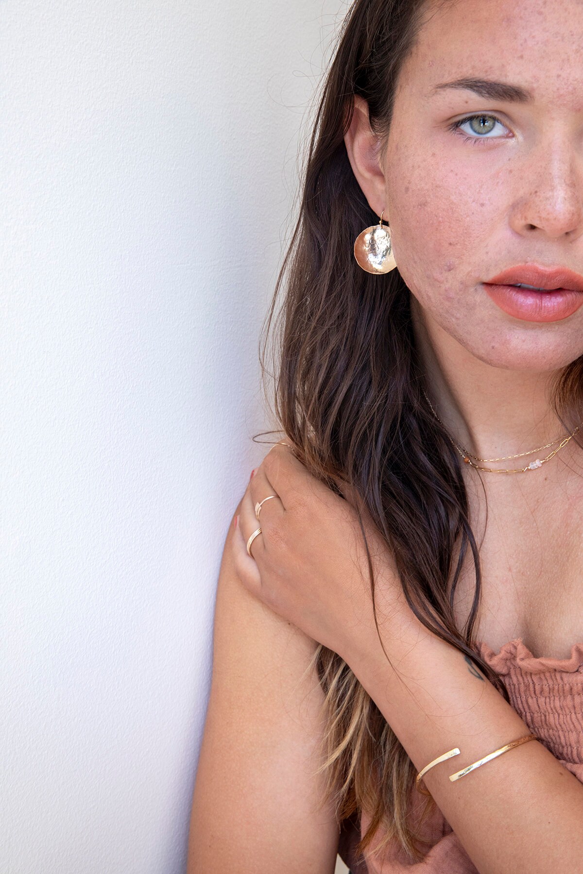 【HYERES LOR】25SS★ Full Moon SL (W) Volume Earrings Luna Silver Moonstone Earrings | Round – Chiajewelry
