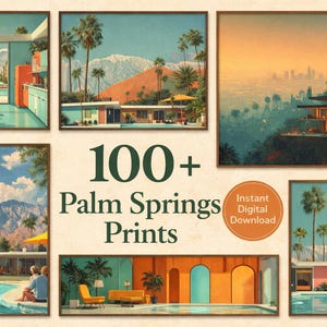 Palm Springs Mid Century Wall Art Bundle | Retro Desert Prints (Digital Download)