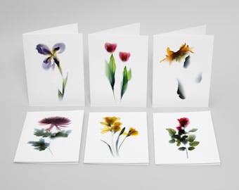 Floral Greeting Card SECONDS SALE, Set of 6 Botanical Card Pack, Any Occasion cards, Luxury notecards, Blank Inside, Art Cards Multipack