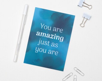 You Are Amazing A6 Postcard, Positive Affirmation Mini Print