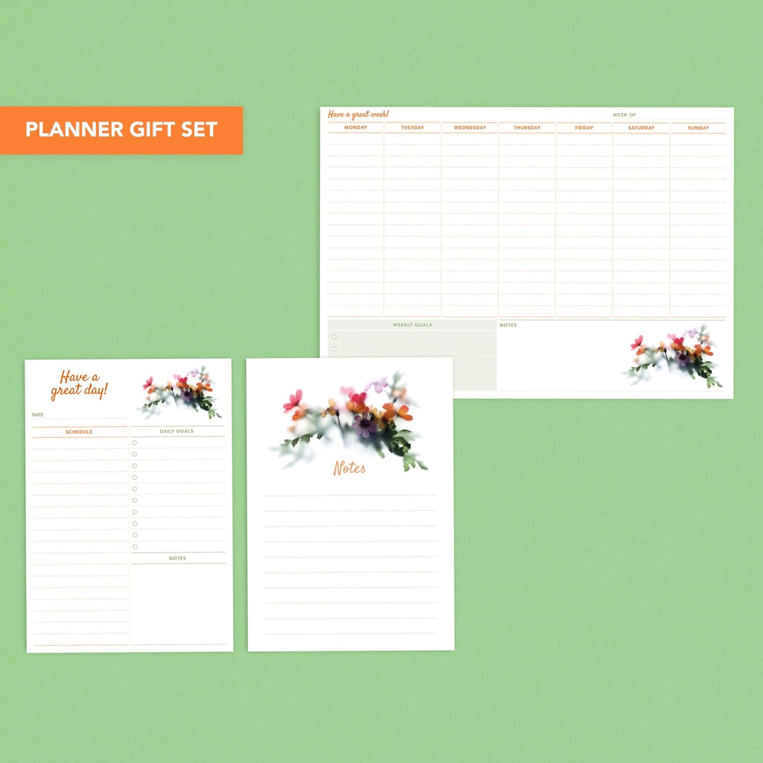 Stationery Gift Set Planners Bundle Weekly Planner Daily Etsy