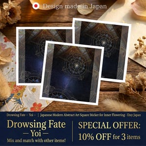 Drowsing Fate– 宵 –Japanese-Inspired Abstract Spiritual ZEN Art Die-Cut Sticker