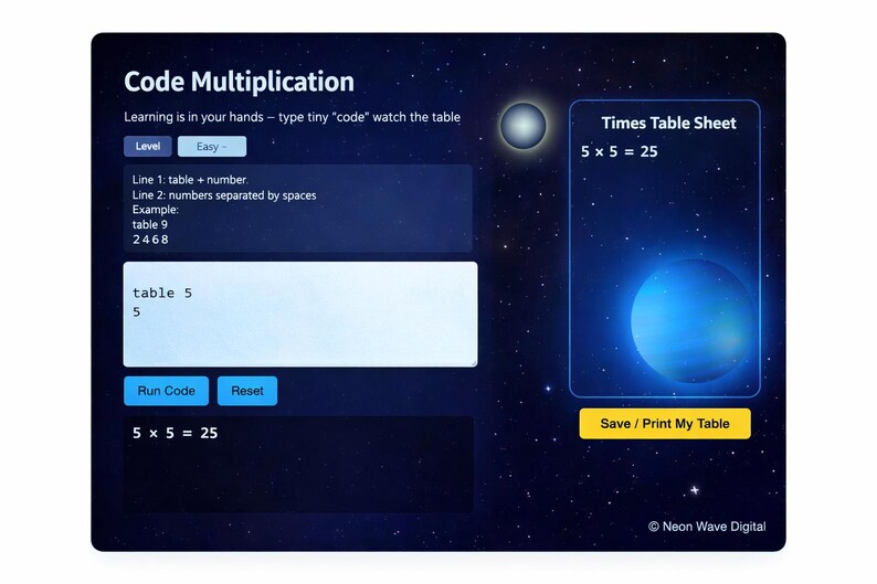 Code Your Own Multiplication Tables – Interactive Learning Game | Fun ...