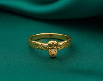 18金のフクロウの形のリング - Etsy 日本