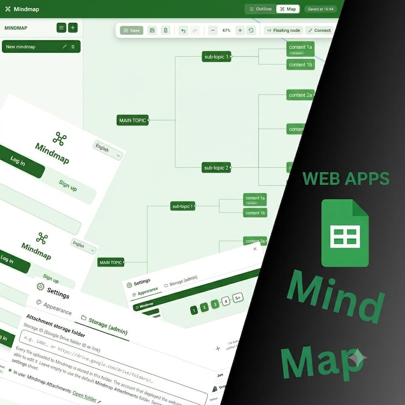 Mindmap – Google Apps Script-Webanwendung Bild 1