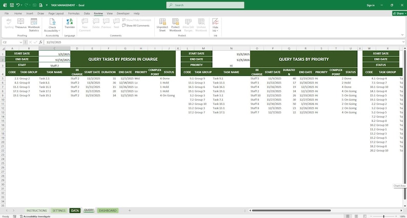 Task Management Excel Template for Small Businesses - Etsy