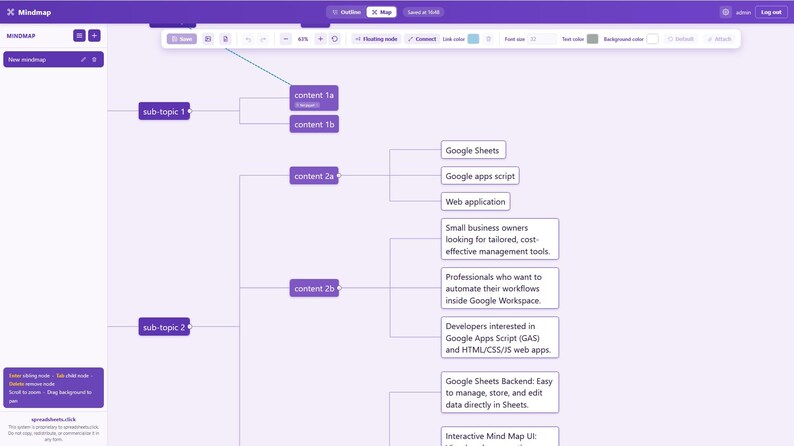 Mindmap – Google Apps Script-Webanwendung Bild 7