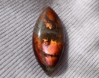 Naturalny kaboszon markizy z koki, kamień słoneczny: 10 karatów, 24 x 11 x 5 mm, luźny kamień szlachetny jakości AAA