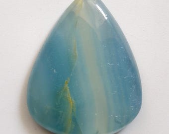 Calcedônia Natural Aqua Fresh de Qualidade AAA, Cabochão, Peso 25 Quilates, 1 Peça, Tamanho 28x22x5 mm, Azul Celeste, Lisa, Ideal para Anel e Pingente. Gema avulsa.