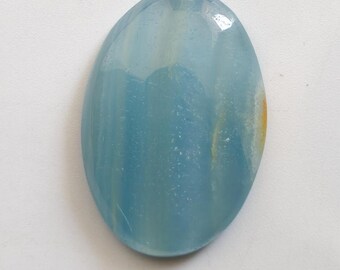 Calcedônia Natural Aqua Fresh de Qualidade AAA, Cabochão, Peso 22 Quilates, 1 Peça, Tamanho 28x20x5 mm, Azul Celeste, Lisa, Ideal para Anel e Pingente. Gema avulsa.
