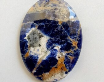 Natural Sodalite Oval Cabochon Weight 23 Caret 1 Piece Size 33X24X4 MM Deep Blue Stone Polished Loose Stone Jewelry Making Supply Stone