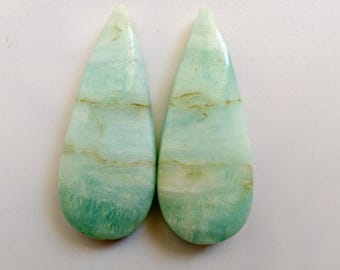 Natural Blue Oregonite Cabochon Matching Loose Gemstone Weight 35 Caret 1 Pair Size 33X13X5 MM Smooth Polished Oregonite for Jewelry Making