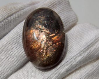 Cabochão oval de pedra do sol Coca natural: 37 quilates, 30x20x8mm, gema solta de qualidade AAA.