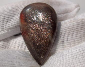 Cabochão de Pedra do Sol Coca Natural em Formato de Pera, Gema de Qualidade AAA para Fornecimento de Joias (32x20x7mm)