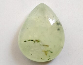 Natural Prehnite Pear Cabochon Weight 34 Caret 1 Piece Size 26X20X8 MM Green Prehnite Loose Stone Smooth Polished Handmade Jewelry Making