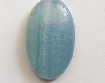Cabochão de calcedônia natural AAA, cor azul-celeste, 23 quilates, 1 peça, tamanho 27 x 17 x 6 mm, acabamento liso. Ideal para anéis e pingentes. Gema avulsa.