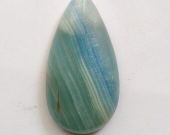 AAA Quality Natural Aqua Fresh Chalcedony Cabochon Weight 23 Caret 1 Piece Size 33X17X6 MM Sky Blue Smooth for Ring & Pendant Loose Gemstone