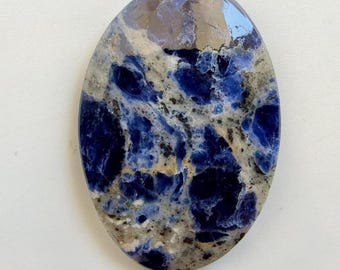 Natural Sodalite Oval Cabochon Weight 29 Caret 1 Piece Size 35X24X5 MM Deep Blue Stone Polished Loose Stone Jewelry Making Supply Stone