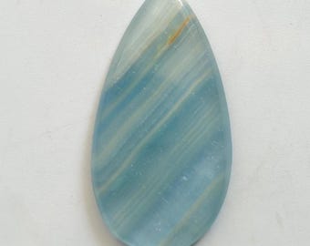 Cabochão de calcedônia natural Aqua Fresh de qualidade AAA, peso 17 quilates, 1 peça, tamanho 34 x 18 x 4 mm, azul celeste, lisa, para anel e pingente. Gema solta.