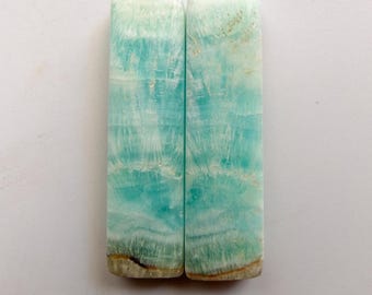 Naturalny niebieski Oregonit w kaboszonach, luźny kamień szlachetny, waga 63 karety, 1 para, rozmiar 41 x 11 x 6 mm, gładki, polerowany Oregonit do wyrobu biżuterii