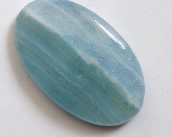 Cabochão de calcedônia natural Aqua Fresh de qualidade AAA, peso 38 quilates, 1 peça, tamanho 36 x 22 x 6 mm, azul celeste, lisa, para anel e pingente. Gema solta.