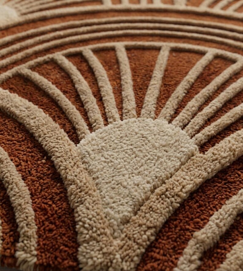 Arc Rug Hand Tufted Terracotta Arc Rug, Modern Boho Scandinavian Carpet ...