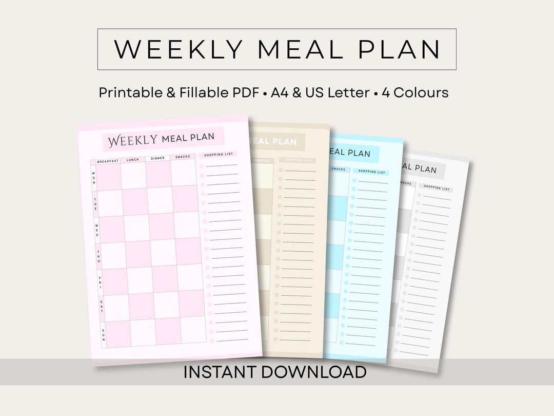 Healthy Weekly Meal Planner Printable – Simple Wellness Meal Planning ...