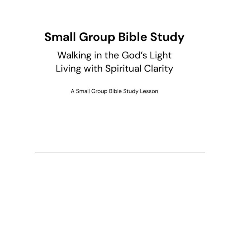 Sm. Group Bible Study, Faith Based Group Lessons, Christian Bible