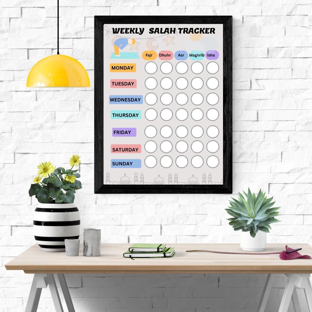 Kids Salah Tracker Printable | Islamic Prayer Chart (digital Download ...