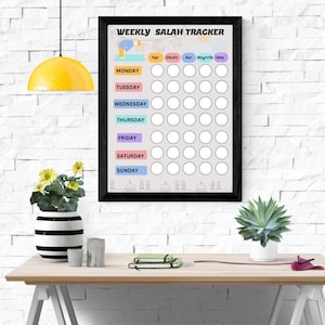 Utskrivbar Salah Tracker för barn | Islamisk böneschema (digital nedladdning)