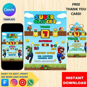 Platform Game Birthday Invitation Template, Kids Video Game Party Invite, Level Up Birthday, Editable Canva, Printable Instant Download