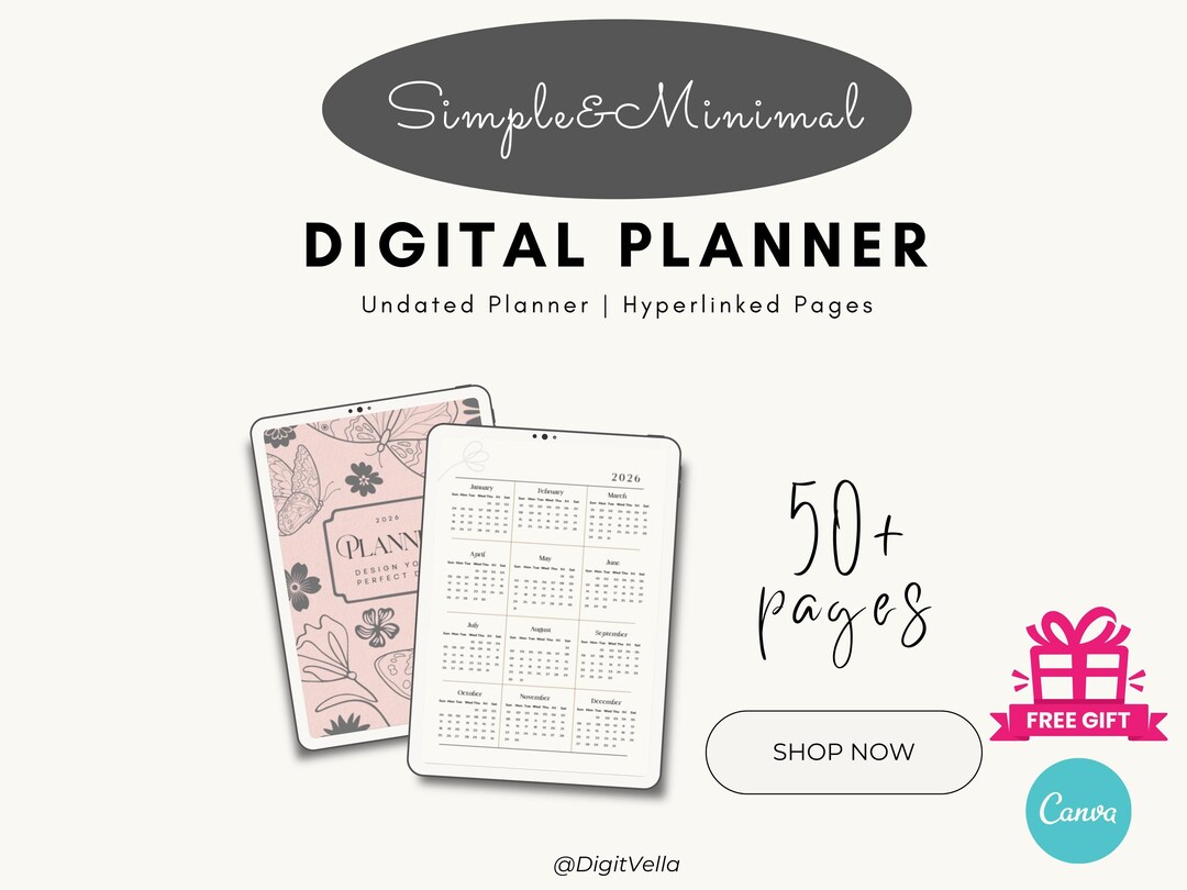 2026 2027 2028 Undated Digital Planner | Hyperlinked Goodnotes ...