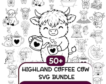 Coffee Addict Highland Cow SVG, Highland Cow Coffee Mug PNG, Gift Farm Animal Coffee Cow Lover SVG, Funny Cow Shirt Design, Cricut Cut File