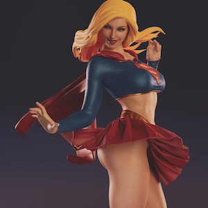 Supergirl STL – Ikonisk flygande hjältinna 3D-utskriftsmodell för resin och FDM