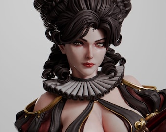 Queen of Hearts STL – Fantasy Royal Villain 3D Print Model for Resin & FDM