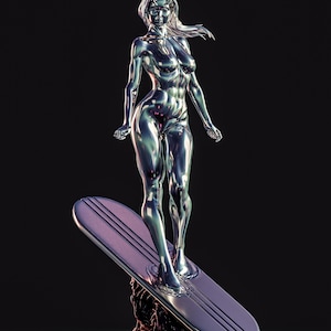 Kosmisk drottning 3D-utskriftsmodell | Elegant sci-fi-figur för resin och FDM